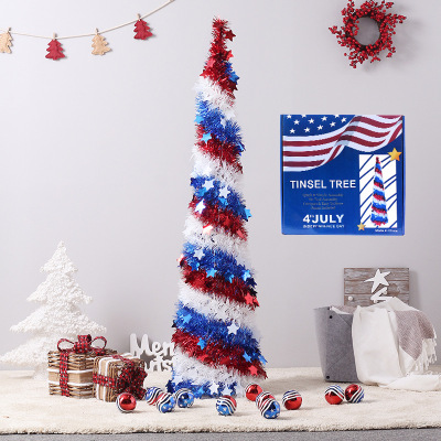 American Independence Day Decorations Flag Colors XINGX Latte Art Wool Tops Tree Hotel Mall Decoration Folding Christmas Tree