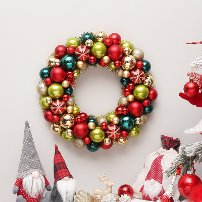 Cross-Border New Christmas Decorations 45cm Painted Christmas Ball Garland Hotel Mall Gate Wall Hanging Ornaments