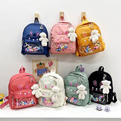 Cross-Border Children's Schoolbag 2022 Cartoon Cute Bunny Backpack Kindergarten Children Travel Printed Small Backpack