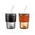 Milk Tea Drink D Sound Hot Sale Same Hot Online Red Coffee Glass with Leather Cover Water Straw Bamboo Joint Cup