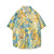 Hawaii Printed Shirt Men's Short Sleeve Loose Beach Shirt Vintage Vintage Hong Kong Style Retro Pu Handsome Coat Fashion