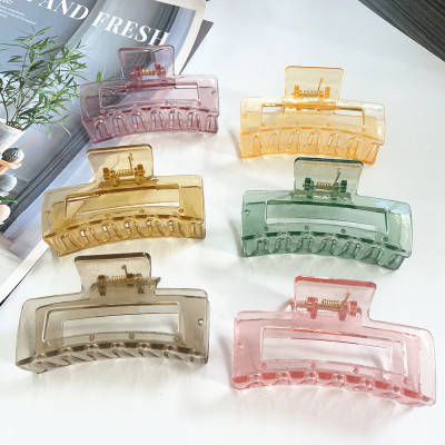 Transparent Rectangular Large Size Grip Bath Hairpin South Korea All-Match Simple Grip Yuan Store Ornament Supply