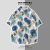 Summer Fashion Hong Kong Style Casual Thin Printed Shirt Floral Digital Printing Beach Loose Men's Short Sleeve Shirt Summer