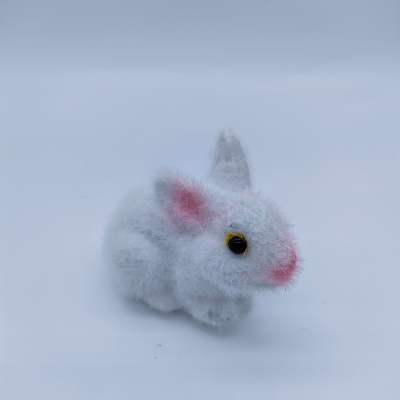 Simulation Fluff Little White Rabbit, Rabbit Decoration, Gift Props, Easter Decoration, Painted Rabbit