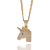 European and American New Fantasy Unicorn Pendant Full Zircon My Little Pony: Friendship Is Magic Personality Hipster Necklace Cross-Border Hip Hop Ear Accessories