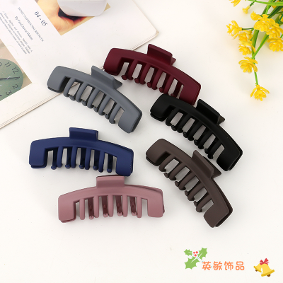 Dark Barrettes Women Bun Grip Bath Tray Hairpin Large Frosted Hair Claw Shark Clip Hairware Wholesale