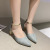 Closed Toe Sandals Fairy Style 2021 Summer New Korean Style High Heels Sexy Pointed Toe Chunky Heel Shoes Shallow Mouth Pumps