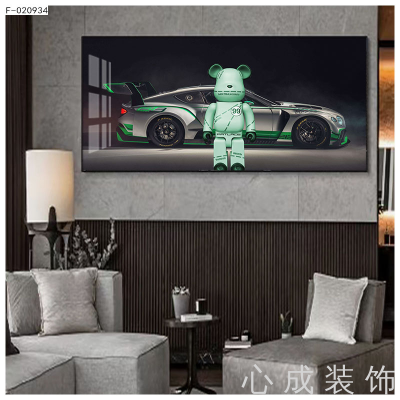 Sports Car Doll Car 4S Shop Sports Club Mural Painting Aluminum Alloy Baked Porcelain Modern Simple Decorative Painting