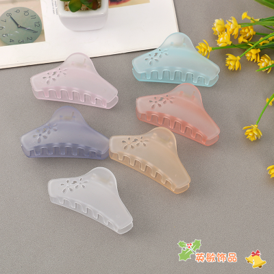 Japanese and Korean Flowers Barrettes High Ponytail Grip Fixed Gadget Jelly Color Shark Clip Large Camellia Headdress Wholesale