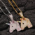 European and American New Fantasy Unicorn Pendant Full Zircon My Little Pony: Friendship Is Magic Personality Hipster Necklace Cross-Border Hip Hop Ear Accessories