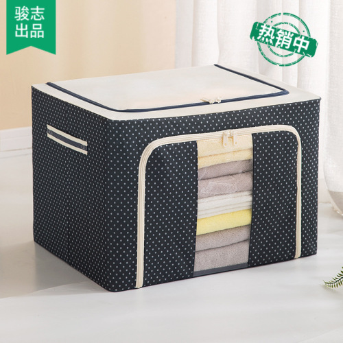 in stock clothes storage box wholesale oxford cloth steel frame folding container washed clothes organizer sundries storage box
