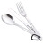 Outdoor Tableware Set Portable Storage 4-Piece Knife, Fork and Spoon Set with Buckle Stainless Steel Knife, Fork and Spoon 4-Piece Set