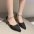 Closed Toe Sandals Fairy Style 2021 Summer New Korean Style High Heels Sexy Pointed Toe Chunky Heel Shoes Shallow Mouth Pumps