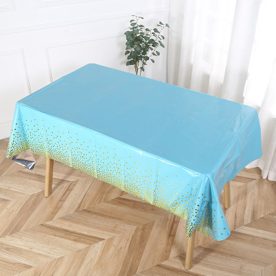 Cross-Border New Arrival PE Plastic Tablecloth Small Fresh Sequined Dot Shape Tablecloth Disposable Party Table Mat Wholesale