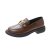Women's Shoes 2022 New Platform Muffin Black Spring and Autumn Single-Layer Shoes Slip-on British Style Leather Shoes Loafers