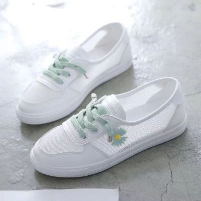 White Shoes Women 'S Summer 2022 New Mesh Casual Shoes Hollow-Out Breathable Mesh Shoes Flat Sneakers Thin Korean Style Versatile