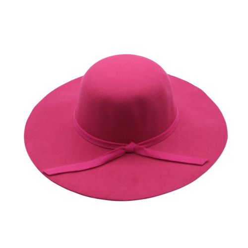 Parent-Child Top Hat Autumn and Winter Boys and Girls British Style Woolen Outing Big Brim Child Sun-Proof Hat