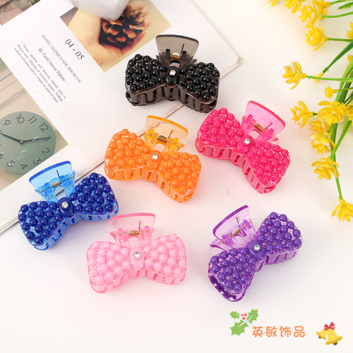 Japanese and Korean New Bow Claw Clip Ins Internet Celebrity Korean Hairpin Elegant Graceful Half of the Back of the Head Medium-Sized Hair Claw