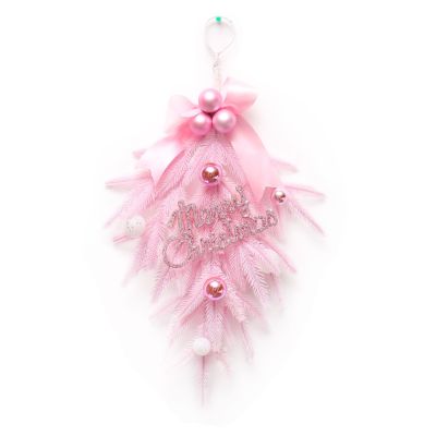 Cross-Border Christmas Decorations Pink PE Christmas Upside down Tree Horn Hotel Shopping Mall Decoration Pendant