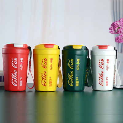 Coca-Cola Coffee Cup Stainless Steel Vacuum Cup Cup Rope Holding Car Water Cup Large Capacity in Stock