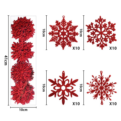 Cross-Border Amazon New Christmas Decorations 10cm/40pc Christmas Snowflake String Christmas Tree Pendant