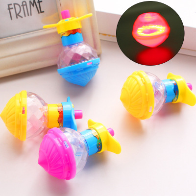 Luminous Speed Gyro Hand Pressure Catapult Flash Rotating Gyro Nostalgic Student Gift Stall Small Toy Wholesale