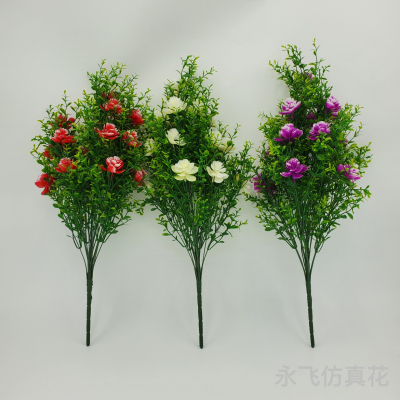 Colorful Home Wedding Hotel Decoration Photography Props Fake Flower Simulation Bouquet Plastic Plant Flower