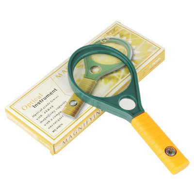 75mm High Quality Double Light Magnifying Glass Student Elderly Gift Magnifying Glass High Power Double Light Magnifying Glass 89076