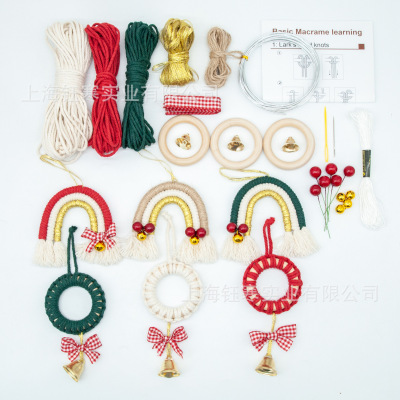 Christmas Macrame Set Rainbow Christmas Bracelet Christmas Decoration DIY Suit Material