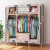 Simple Wardrobe 1.3 M Solid Wood Oxford Cloth Wardrobe Modern Simple and Economical Assembly Storage Wardrobe