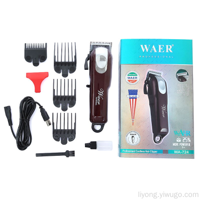 Waer New For Hair Salon High Power Hair Clipper USB Wireless Oil Head Electric Clipper Razor Bald Head Clippers