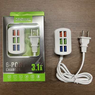 Applicable to Apple Android Phone Universal Charger 6usb Multi-Port Charger Power Strip Foreign Trade 3A New Socket