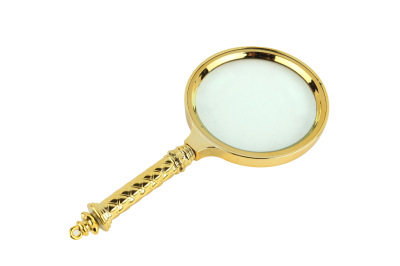 High-End Copper-Plated Frame 5 Times HD Elderly Reading Newspaper Reading Diameter 60mm Flower Handle Handheld Optical Glass Magnifying Glass