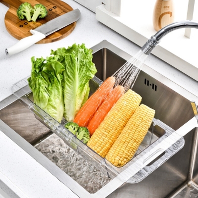 Draining Basket Household Kitchen Retractable Sink Storage Rack Dish Washing Function Wall Hanging Pool Drain Rack