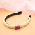 Ornament Wholesale Niche Design Net Red Seersucker Sponge Headband Peach Heart Pearl Light Luxury Headdress Hair Hoop