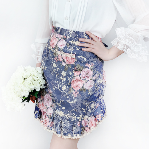 half-length apron half female cute fashion waterproof oil lace pastoral style short floral restaurant summer work apron