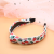 Korean Knotted Fabric Wide-Brimmed Beads Headband Non-Slip Face Wash Hair Band Hair Band Simple All-Match Hairpin Adult Hairpin