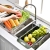 Draining Basket Household Kitchen Retractable Sink Storage Rack Dish Washing Function Wall Hanging Pool Drain Rack