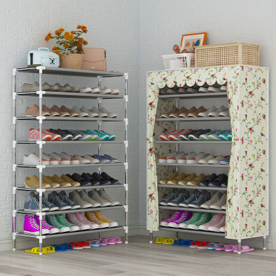 Shoe Rack Simple Multi-Layer Household Economical Dust Cloth Shoe Cabinet Dormitory Large Capacity Door Shoe Rack