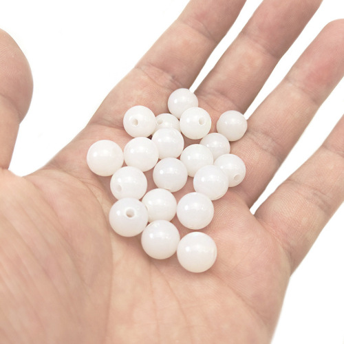 Acrylic Translucent Jade Two-Color round Beads Imitation White Marble loose Beads DIY Beaded Jewelry Accessories 