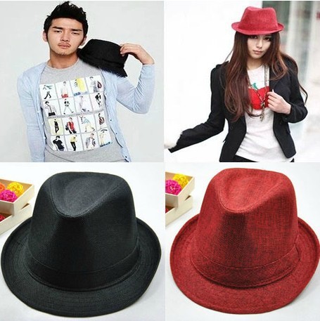 korean men‘s and women‘s straw hat jazz hat british style spring summer hat top hat couple sun hat beach sun hat