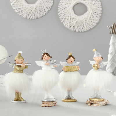 Cross-Border New Home Decorations Nordic Style Angel Band Resin Doll Christmas Wedding Craft Ornaments