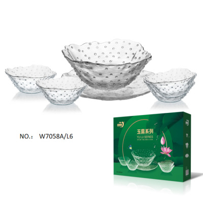 Green Apple Jade Dew Series Household Creative Glass Bowl Set One Piece Dropshipping
