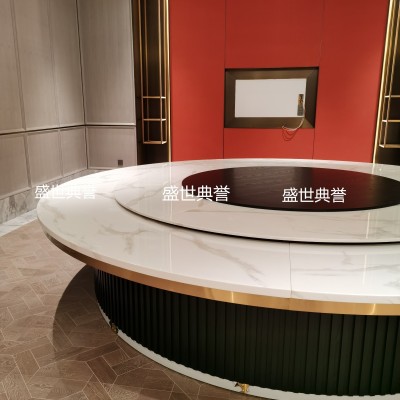 High Club Marble Electric Dining Table and Chair Hotel Compartment Modern Light Luxury Automatic Turntable Dining Table