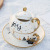 INS Christmas Ceramic Cup Dish Amazon Hot Sale Featured Gold-Plated Tea Set Christmas Gift One Pot One Cup