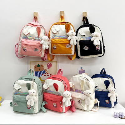 Children's School Bag Cartoon-Shaped Rabbit Ears Baby Travel Backpack Fashionable Texture Children's Backpack