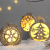 Christmas Decorations Hollow Carved Christmas Tree Bell Log round Lamp Pendant Holiday Atmosphere Set