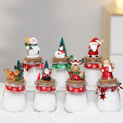 Christmas Daily Necessities Decorations Creative Snowman Santa Claus Elk Wooden Plug Sealed Bottle Wishing Bottle Gift Bottle