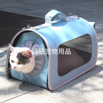 Pet Bag Foldable One Shoulder Crossbody Portable Backpack Travel Portable Dog Diaper Bag Breathable Cat Bag