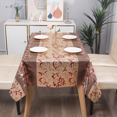 PVC Flower Table Cloth Waterproof Oil-Proof Disposable PVC Table Runner Cross-Border Table Cloth for Party Holiday